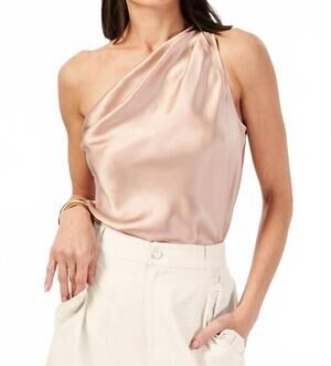 NEW CAMI NYC darby one-shoulder bodysuit in clay